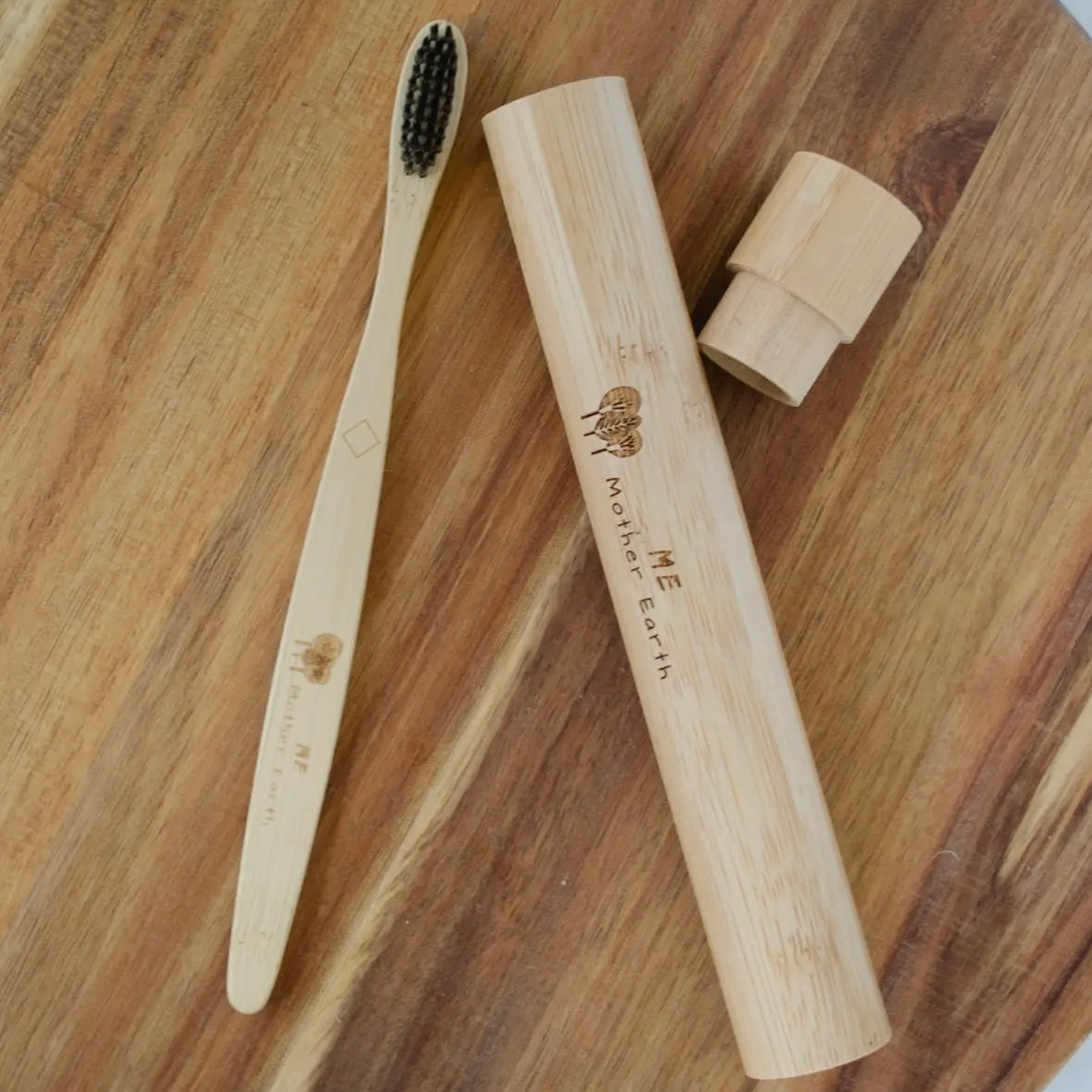 Charcoal Bamboo Toothbrush (optional Case) - by ME Mother Earth