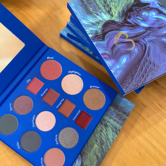 Resilience All In One Palette - 6 eyeshadows, 4 lipsticks, a blush, highlighter and bronzer - by Honeybee Gardens - The Hippie Farmer