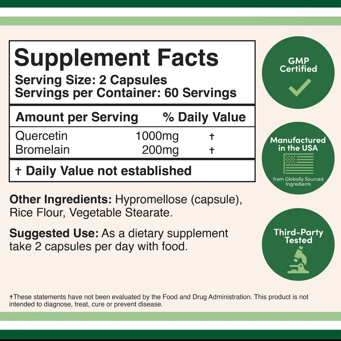 Quercetin with Bromelain - 1200mg 120 Capsules by Double Wood