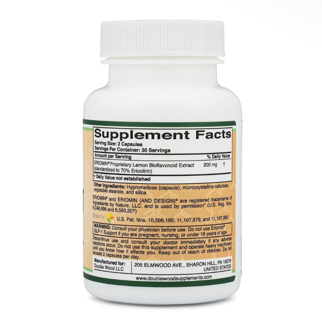 GLP-1 Support - 200mg 60 Capsules by Double Wood