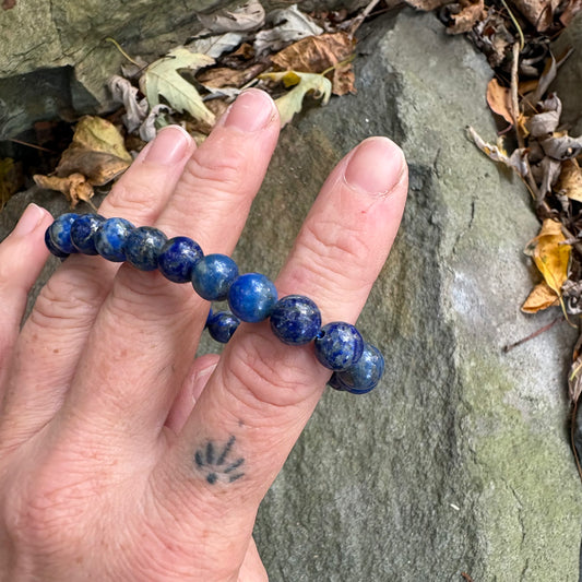 Lapis Lazuli Bracelet - Stress, Anxiety & ADHD Support - Precious Stone - The Hippie Farmer