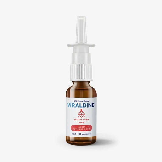 Iodine Nasal Spray - 0.5%, 1% or 1.5% - for Congestion, Flu/cold, Allergy and more - by Viraldine