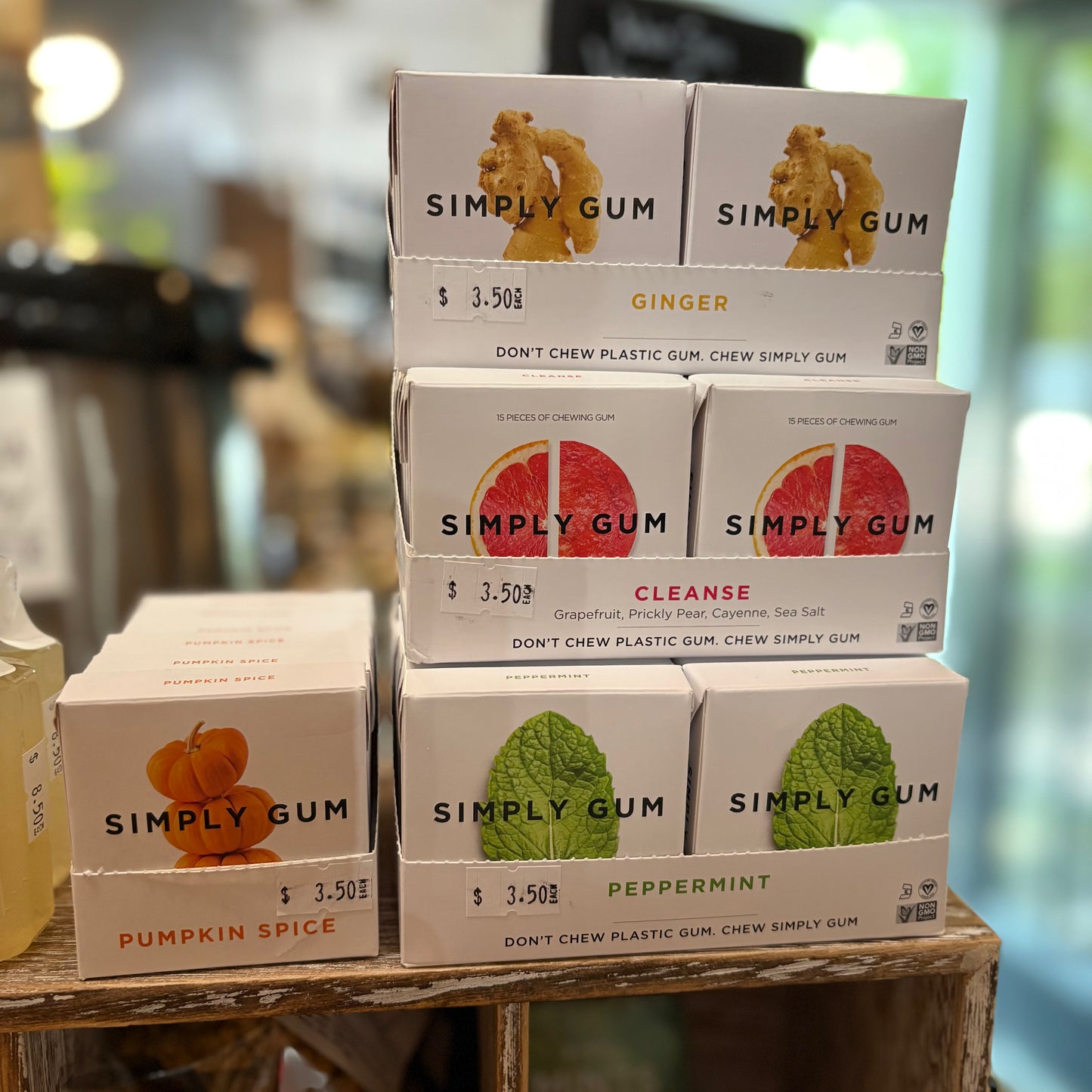 Simply Gum - Peppermint, Cleanse, Ginger or Pumpkin Spice - 15 Piece Packs