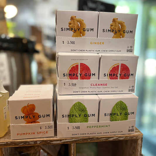Simply Gum - Peppermint, Cleanse, Ginger or Pumpkin Spice - 15 Piece Packs