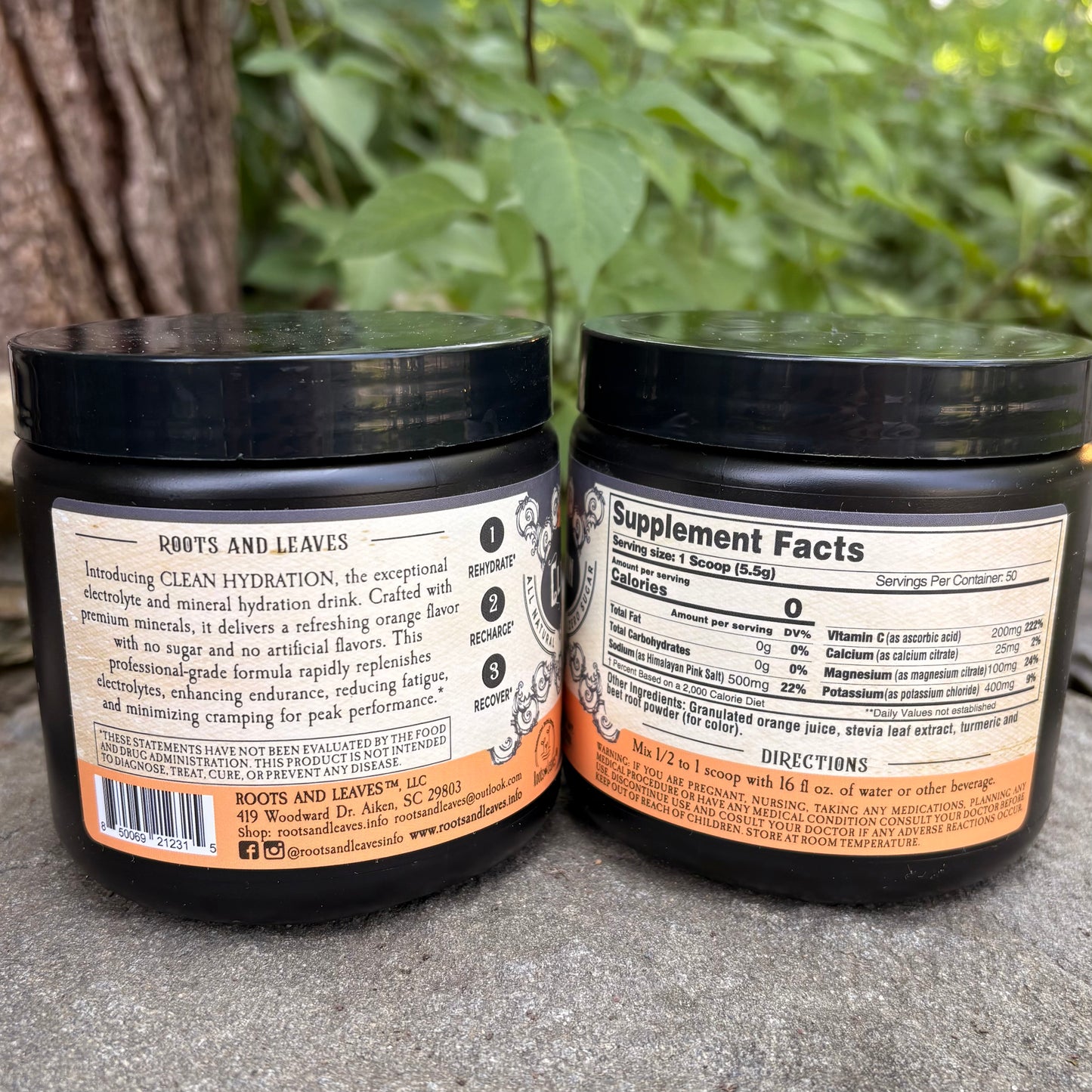 Clean Hydration Electrolytes - Refreshing Orange - 50 Servings by Roots and Leaves