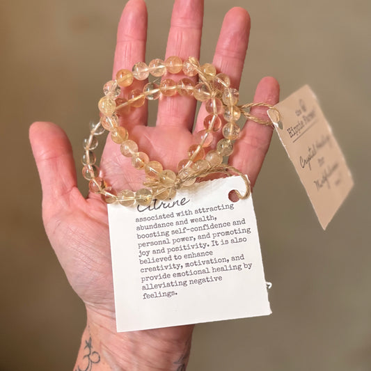 Citrine Bracelet - Crystal Healing for Mindfulness - size 7