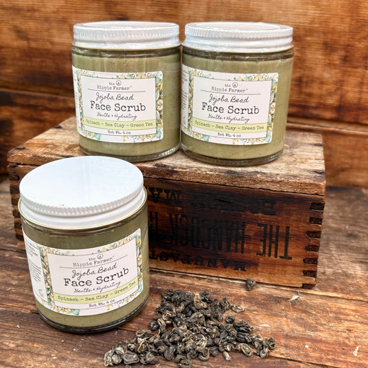 Jojoba Bead Face Scrub - Spinach, Sea Clay & Green Tea