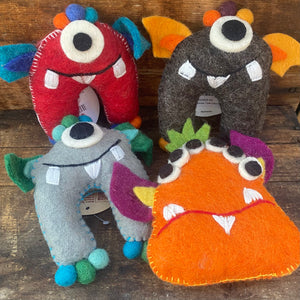 Wool Felted Monsters - Tooth Fairy Pillows - by Global Groove Life