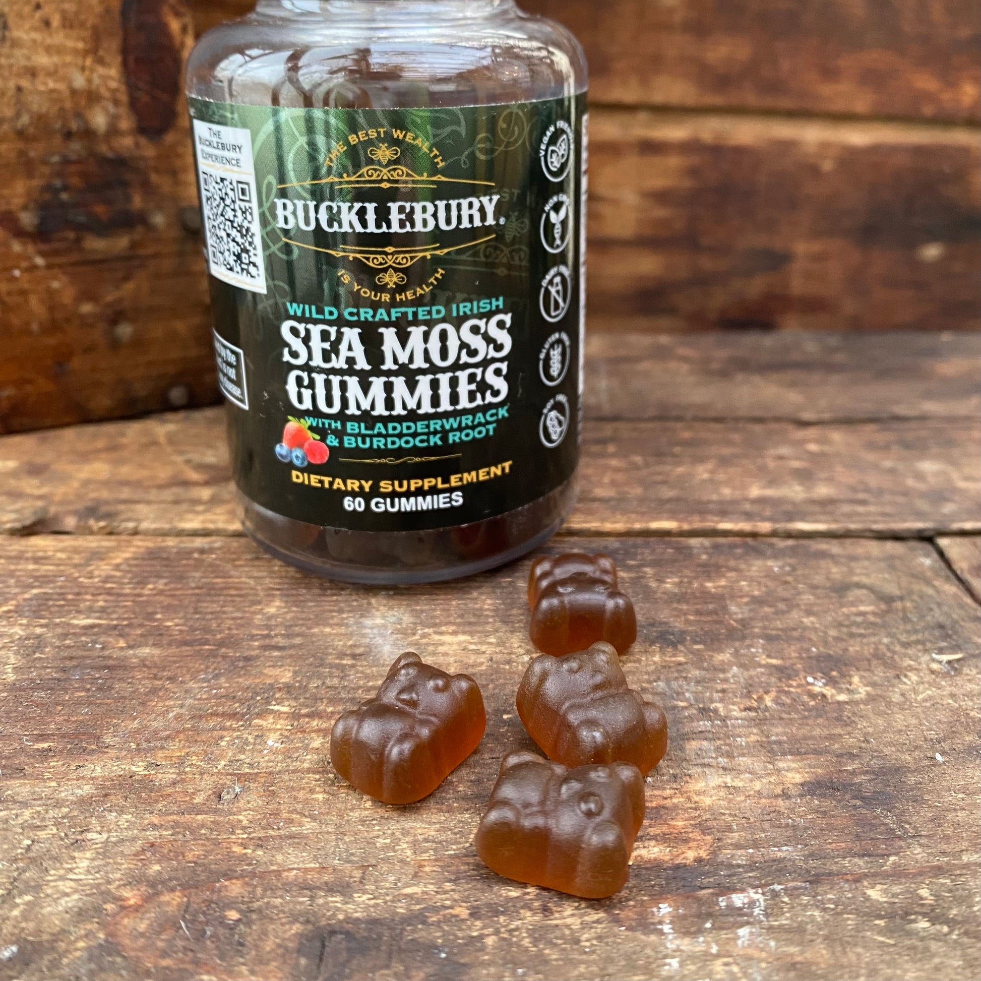 Wild Crafted Irish Sea Moss Gummies with Bladderwhack & Burdock Wild Crafted Irish Sea Moss Gummies with Bladderwhack & Burdock