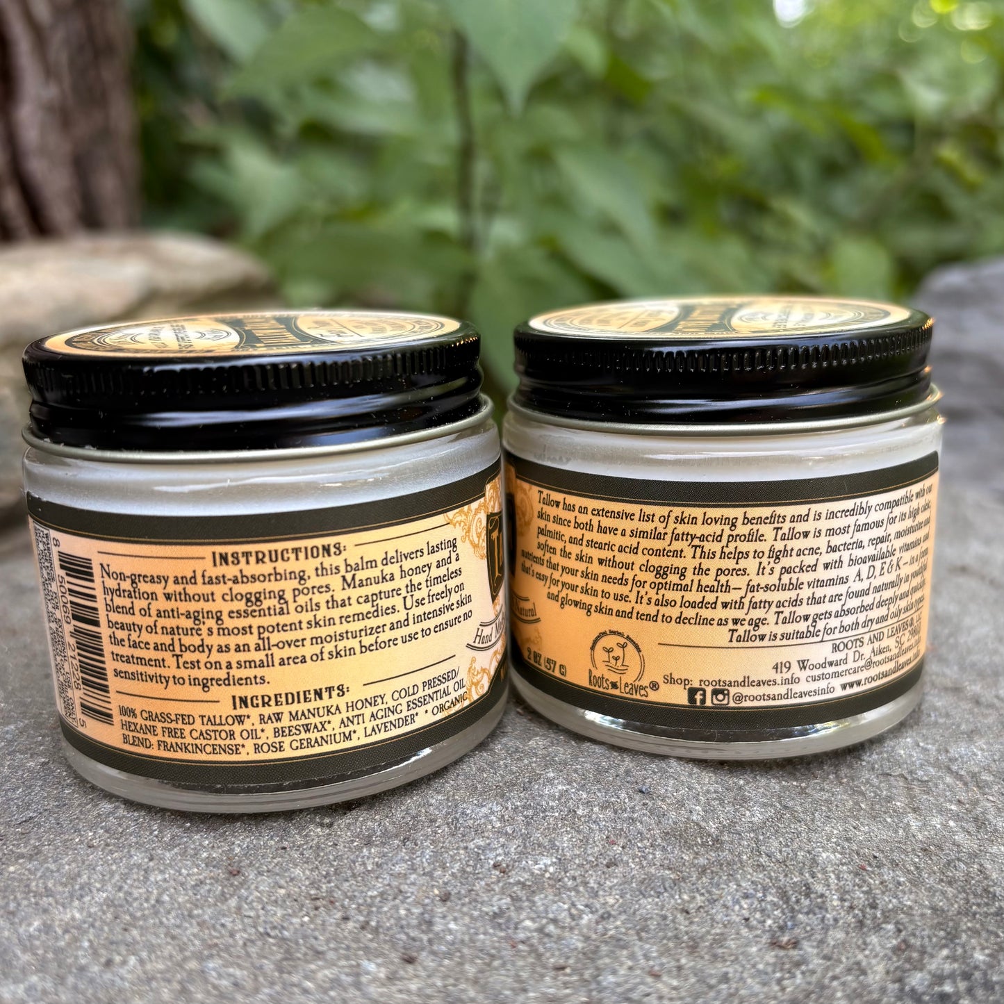 Tallow Face Cream with Manuka Honey & Frankincense - 2oz by Roots and Leaves