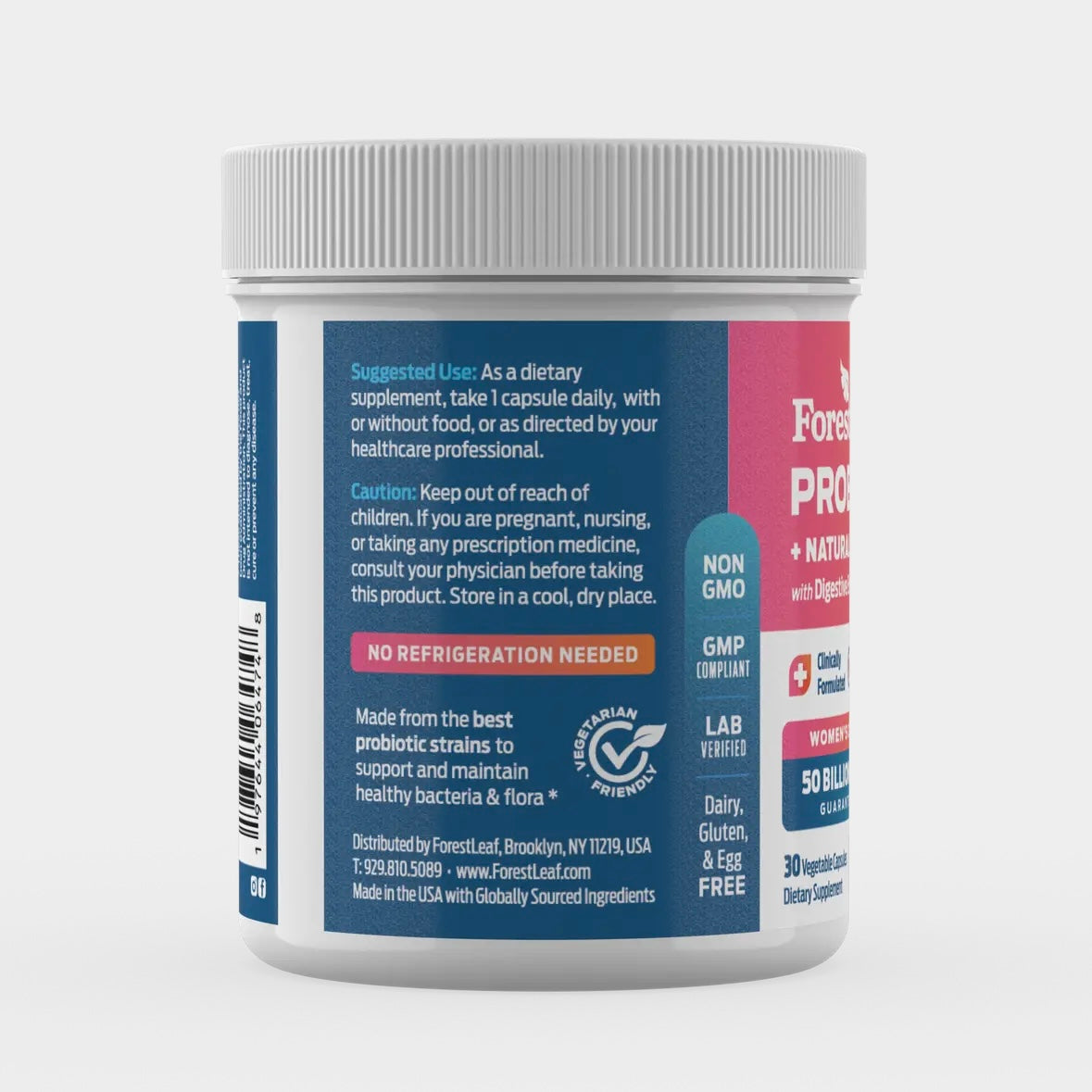 Women’s Care Probiotics & Natural Prebiotic with Digestive Enzymes by Forest Leaf