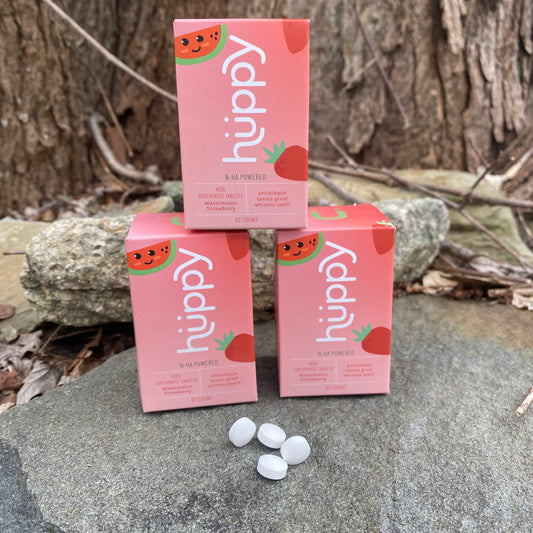 Kids Toothpaste Tablets - Watermelon Strawberry - 62 count by HUPPY - The Hippie Farmer