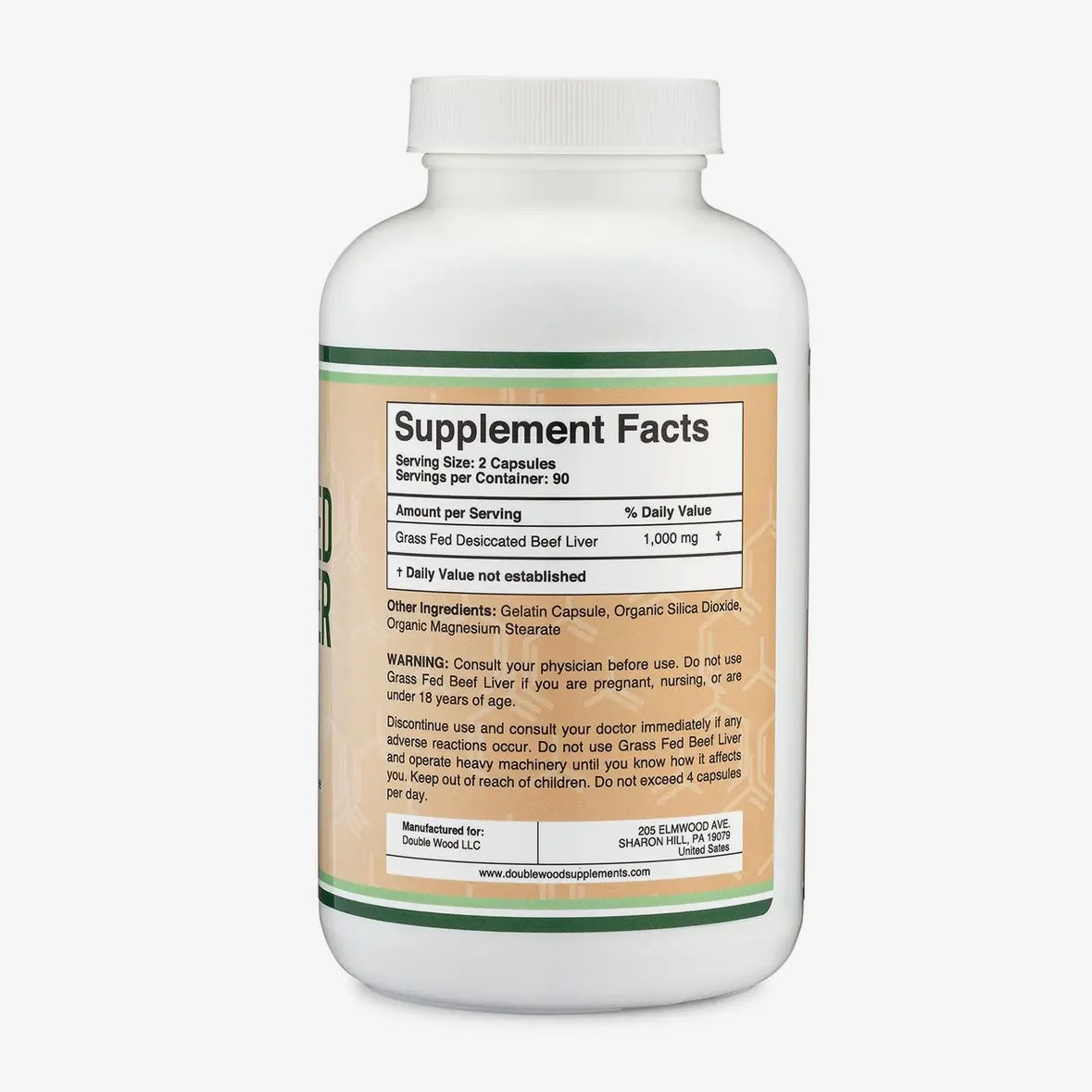 Grass Fed Liver - 180 capsules by Double Wood