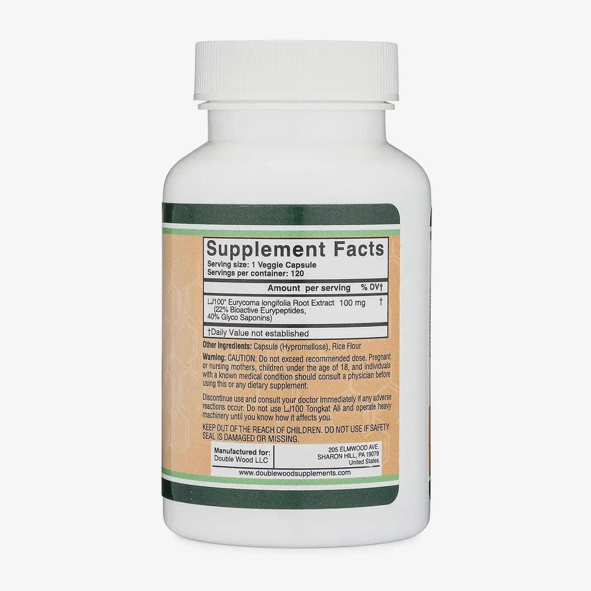 LJ100 Tongkat Ali 100mg - 120 capsules by Double Wood