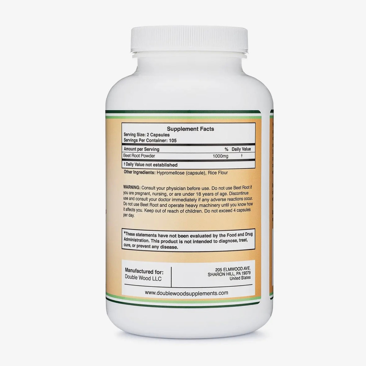 Beet Root - 1000mg 210 Capsules by Double Wood