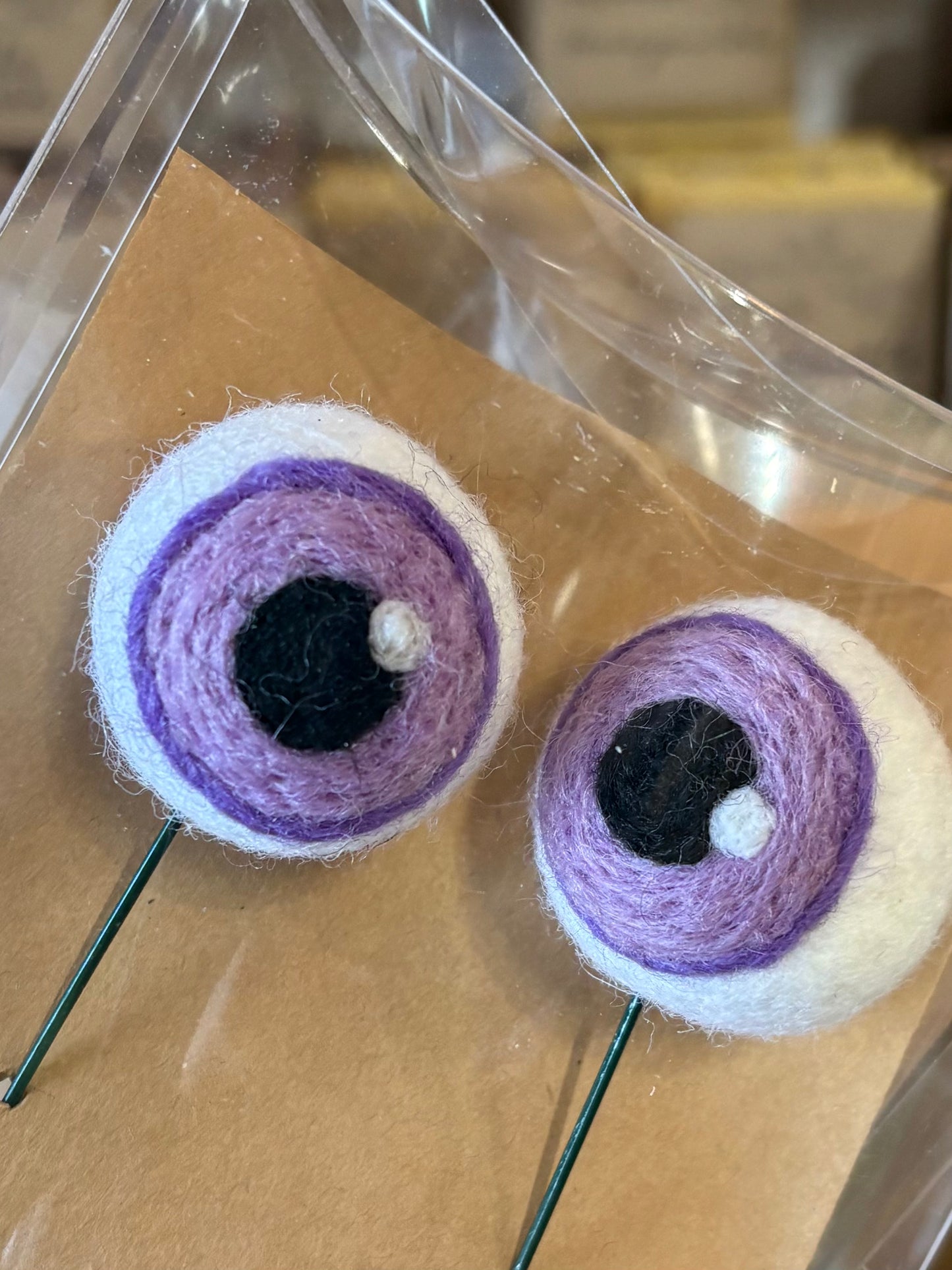 Planter Eyeballs - Wool - by Sheep Farm Felt