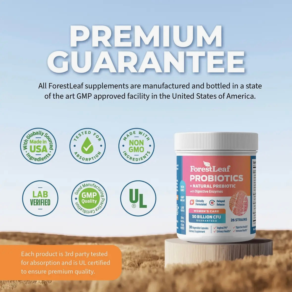 Women’s Care Probiotics & Natural Prebiotic with Digestive Enzymes by Forest Leaf