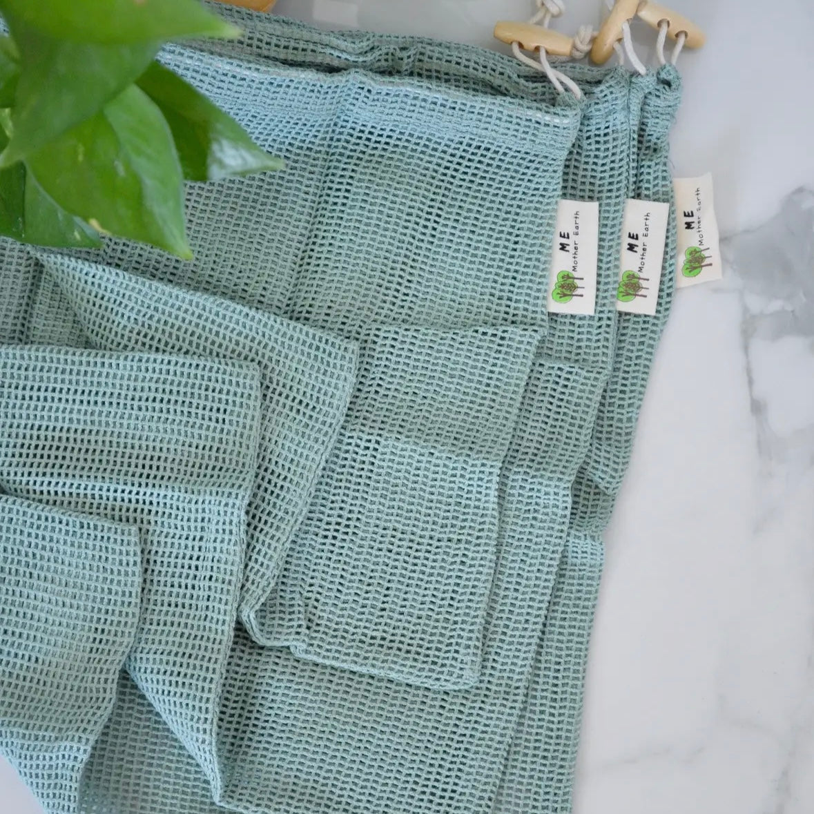 Cotton Bulk &  Produce Bags - 3 Pack (Small, Medium, Large) Mesh or Muslin by Mother Earth