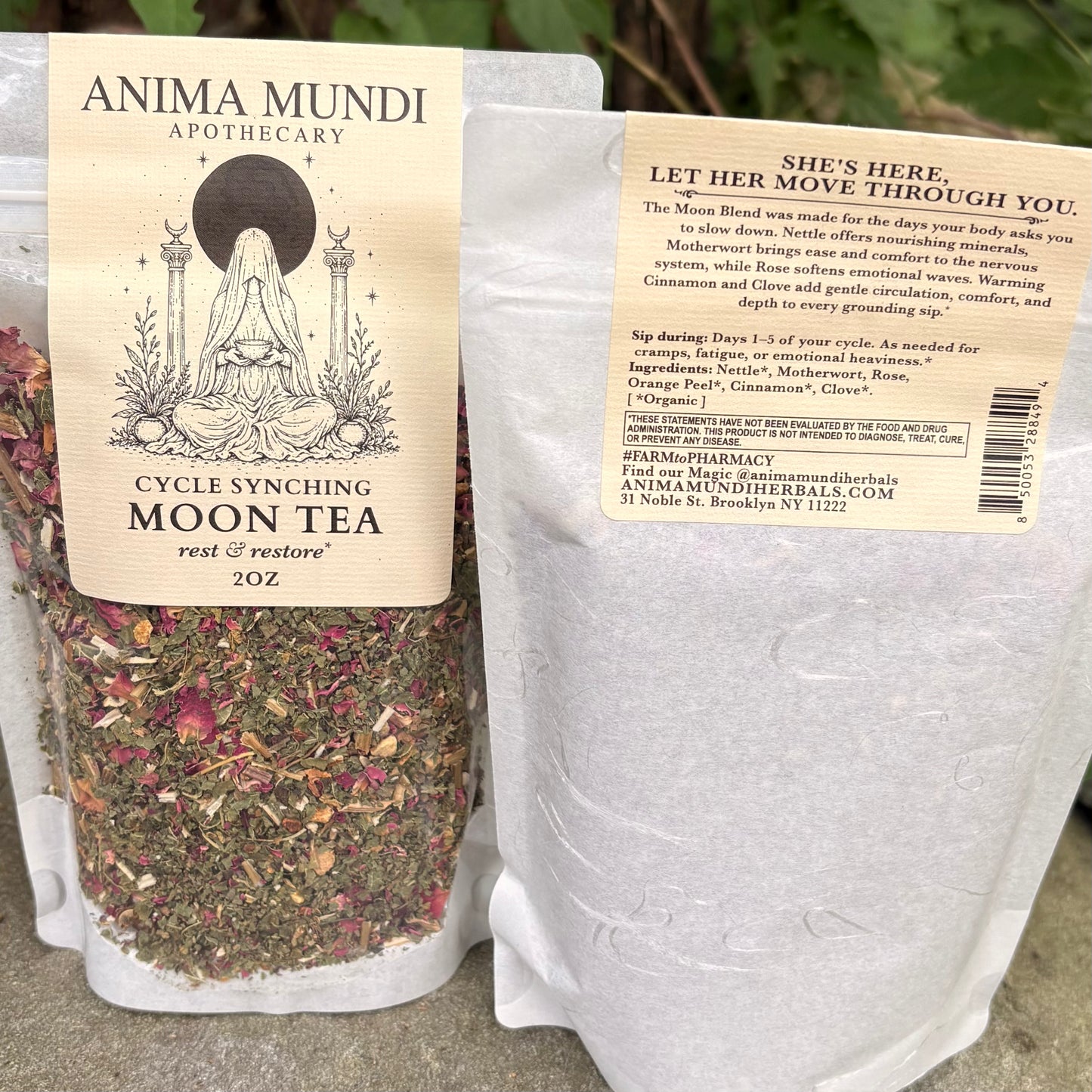 Cycle Synching Teas - Herbs for each phase of your cycle (Moon, Follicular, Ovulation & Luteal) - 2 oz bags by Anima Mundi