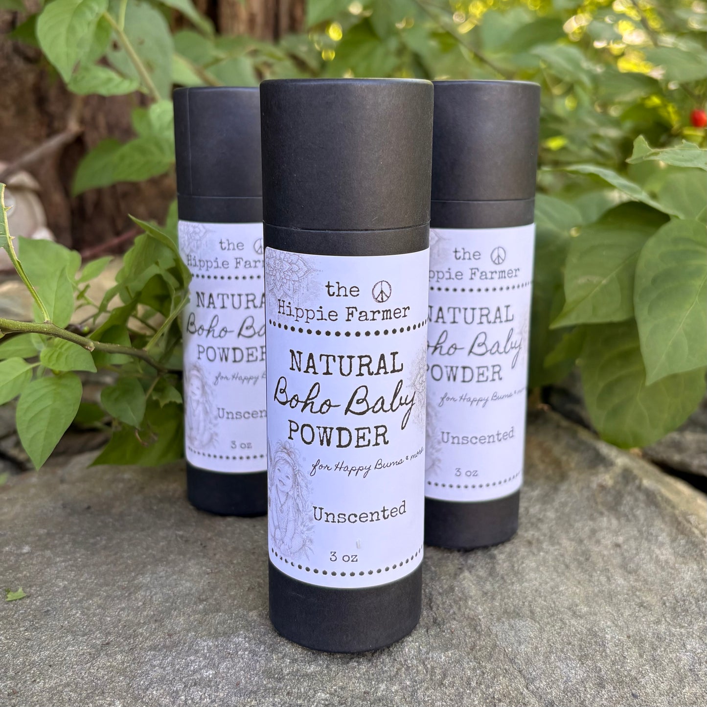 Natural Boho Baby Powder - Unscented or Organic Lavender Essential Oil - 3oz