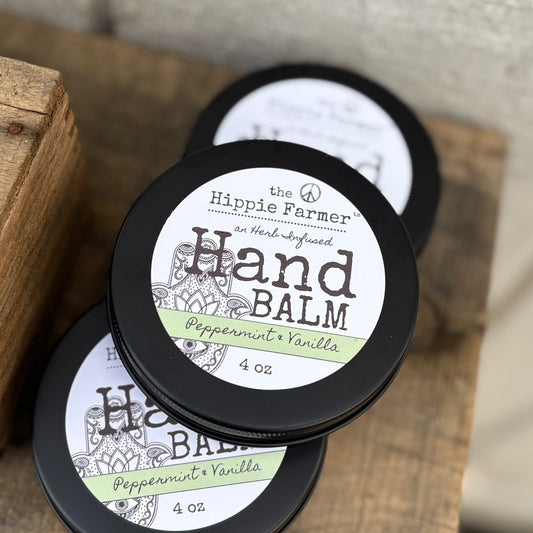 Hand Balm - Unscented or Peppermint Vanilla - 4oz