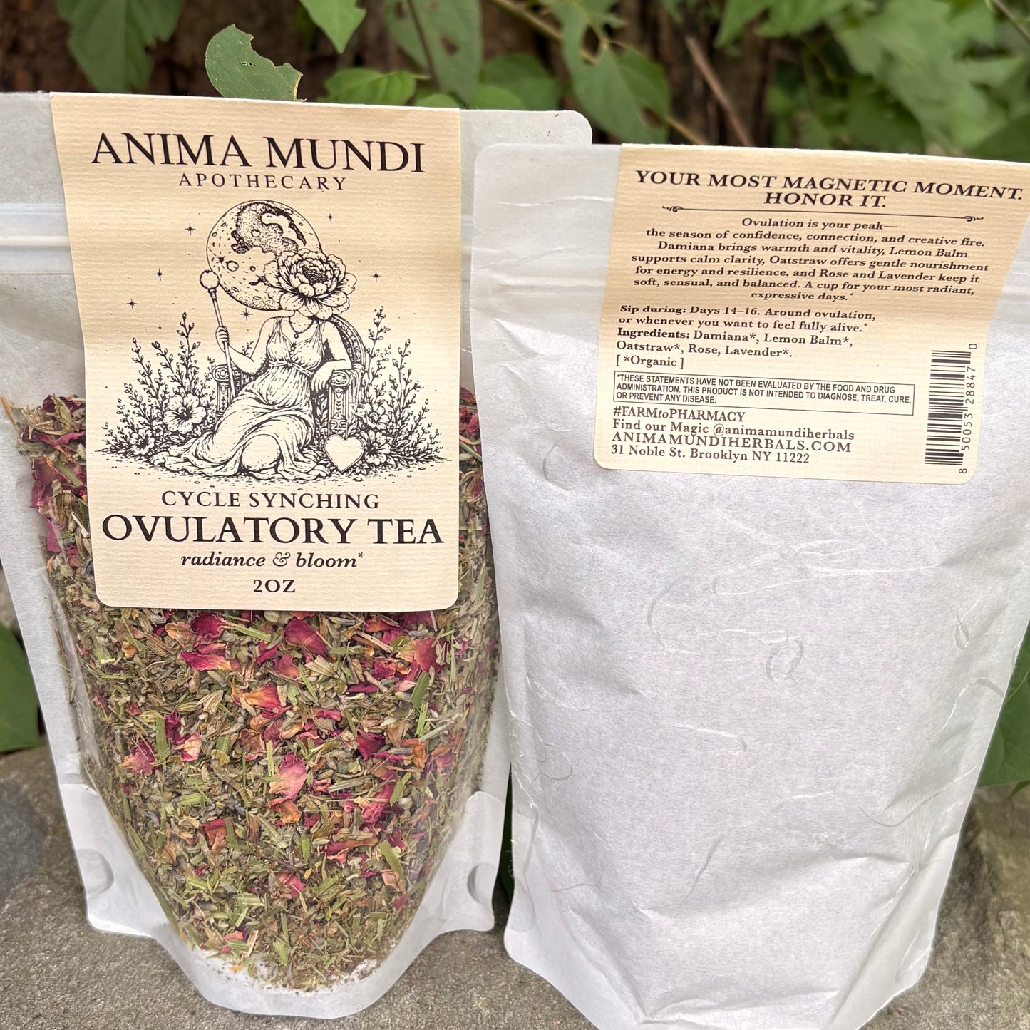 Cycle Synching Teas - Herbs for each phase of your cycle (Moon, Follicular, Ovulation & Luteal) - 2 oz bags by Anima Mundi