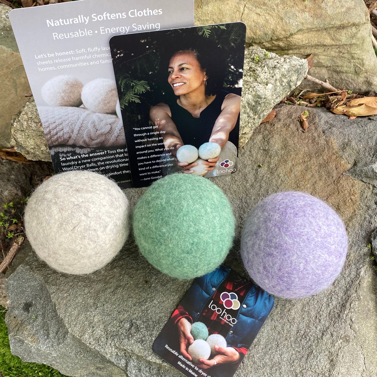 Wool Dryer Balls - Various Colors - by Loohoo