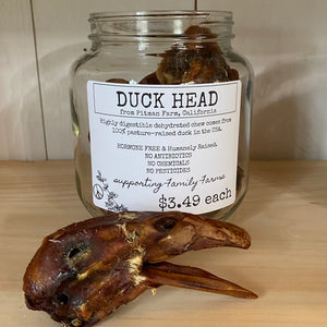 Bulk Dehydrated Dog Chew Treats - Chicken Head, Chicken Neck, Duck Head or Duck Feet - Pasture Raised in the USA by Farm Hounds