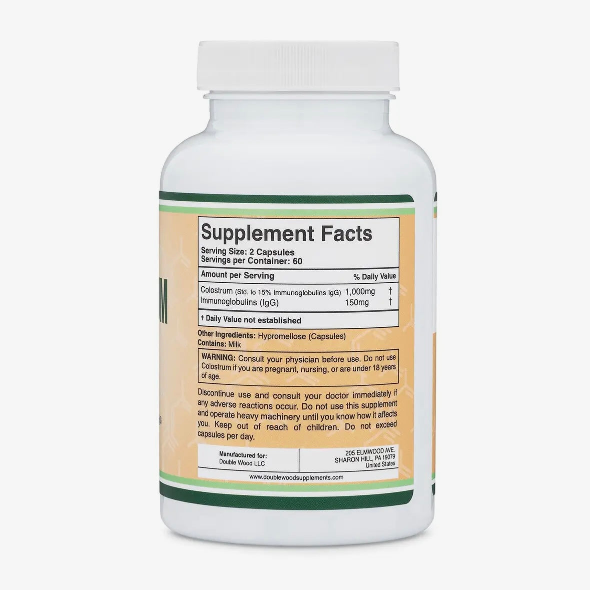 Colostrum 100mg - 120 capsules by Double Wood