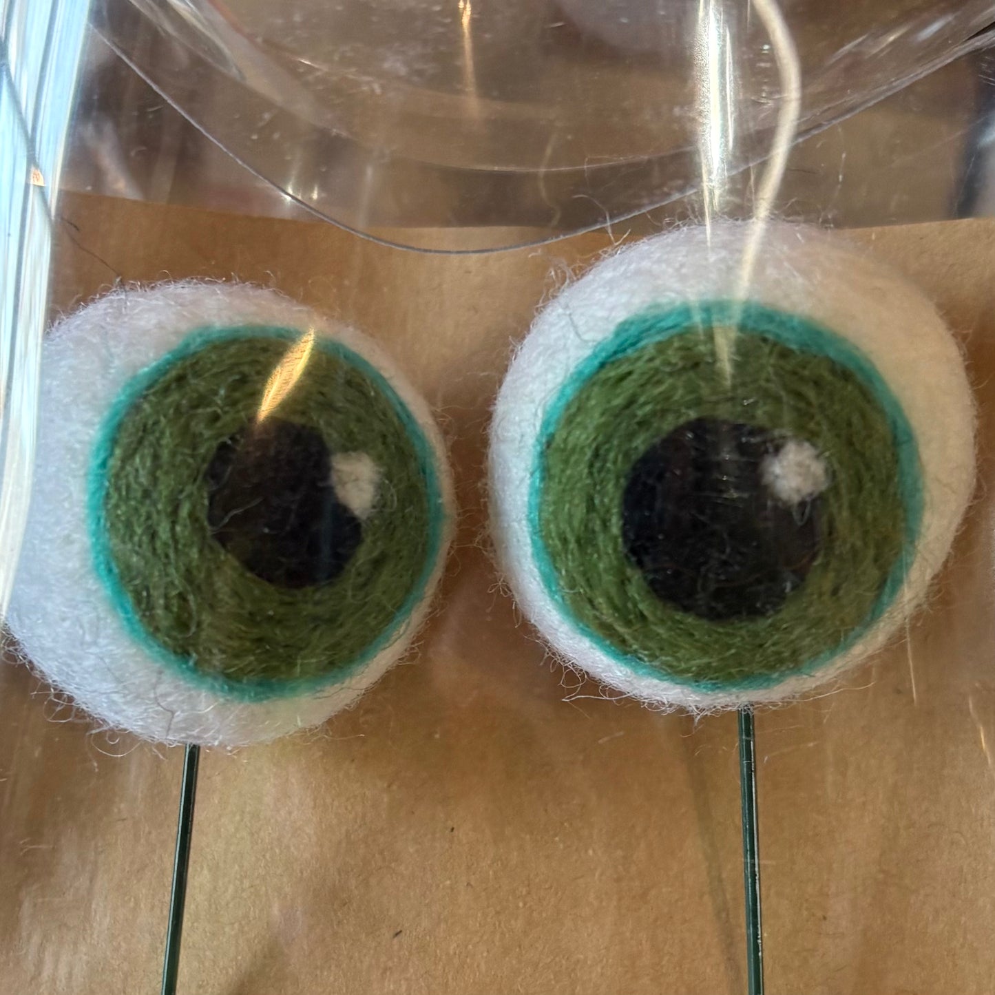 Planter Eyeballs - Wool - by Sheep Farm Felt