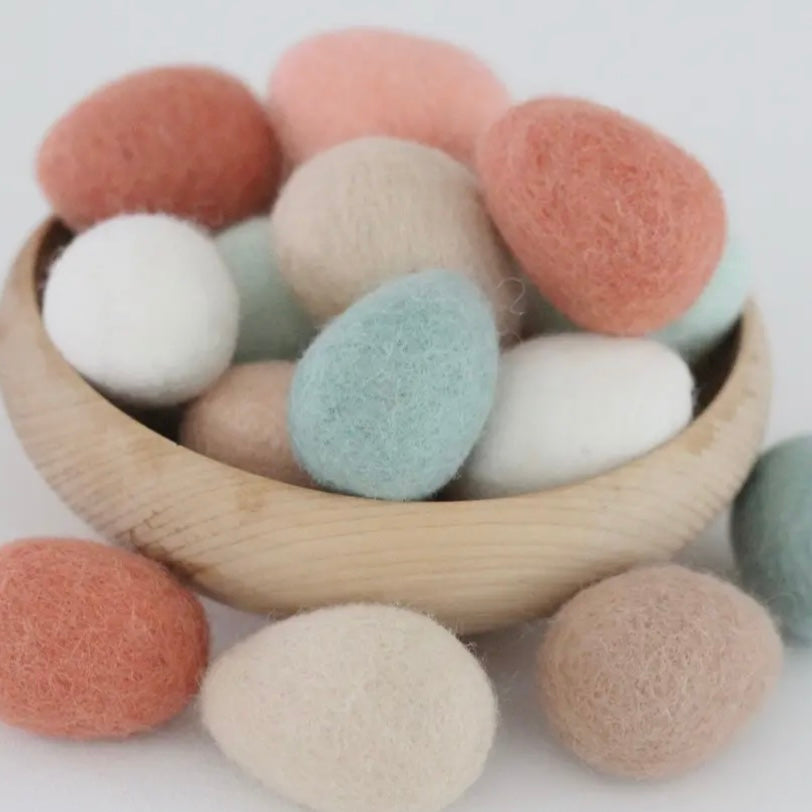 Felt Eggs - Farm Fresh Wool 6 Large Eggs - by Sheep Farm Felt