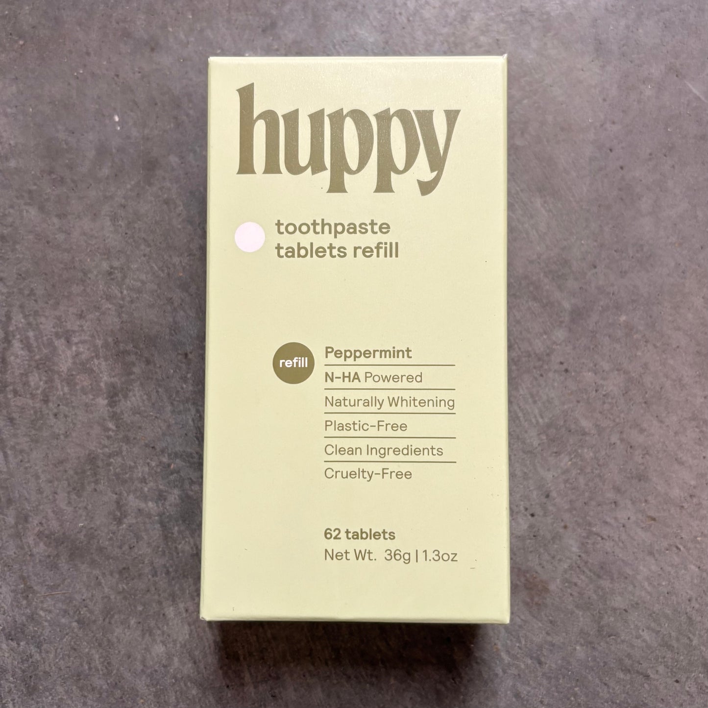 Refill Tabs Pack - Peppermint, Charcoal, Cinnamon, or Strawberry (62 tabs) - by HUPPY