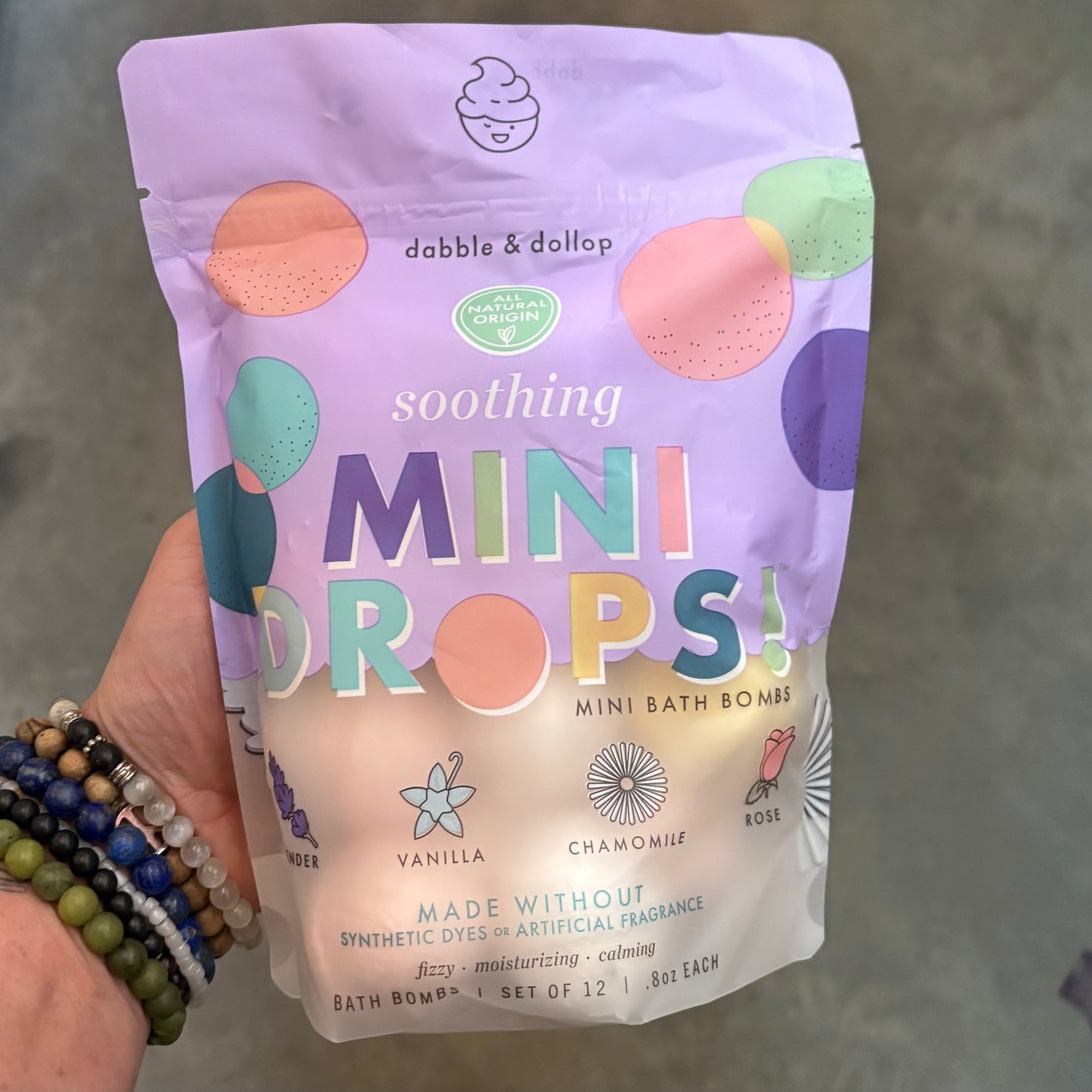 Mini Drops Bath Bombs - Soothing or Fresh Fruit - set of 12 bombs to a bag by dabble & dollop