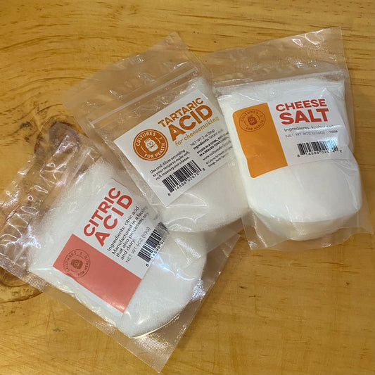 Cheese Making Supplies - Cheese Salt, Tartaric Acid or Citric Acid