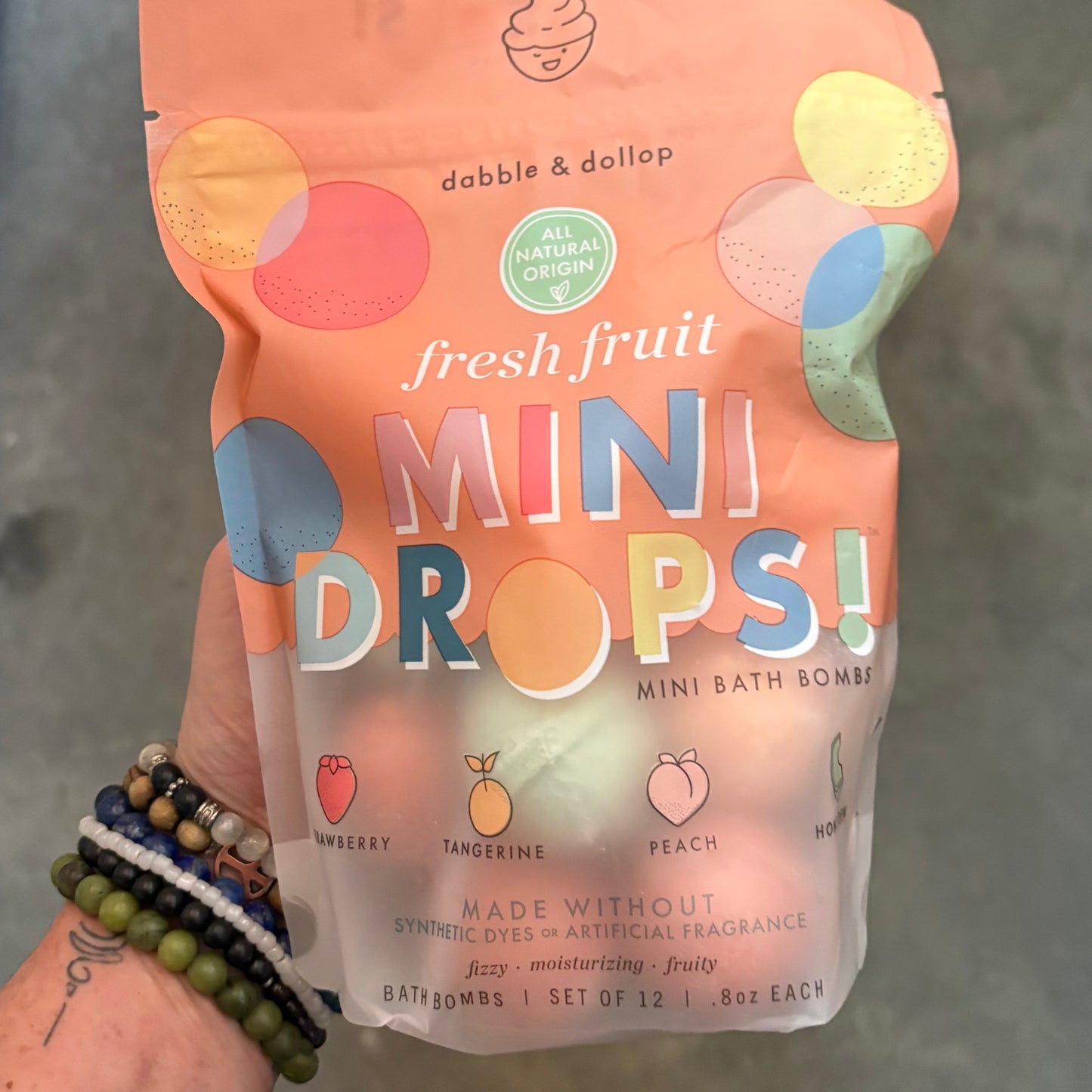 Mini Drops Bath Bombs - Soothing or Fresh Fruit - set of 12 bombs to a bag by dabble & dollop