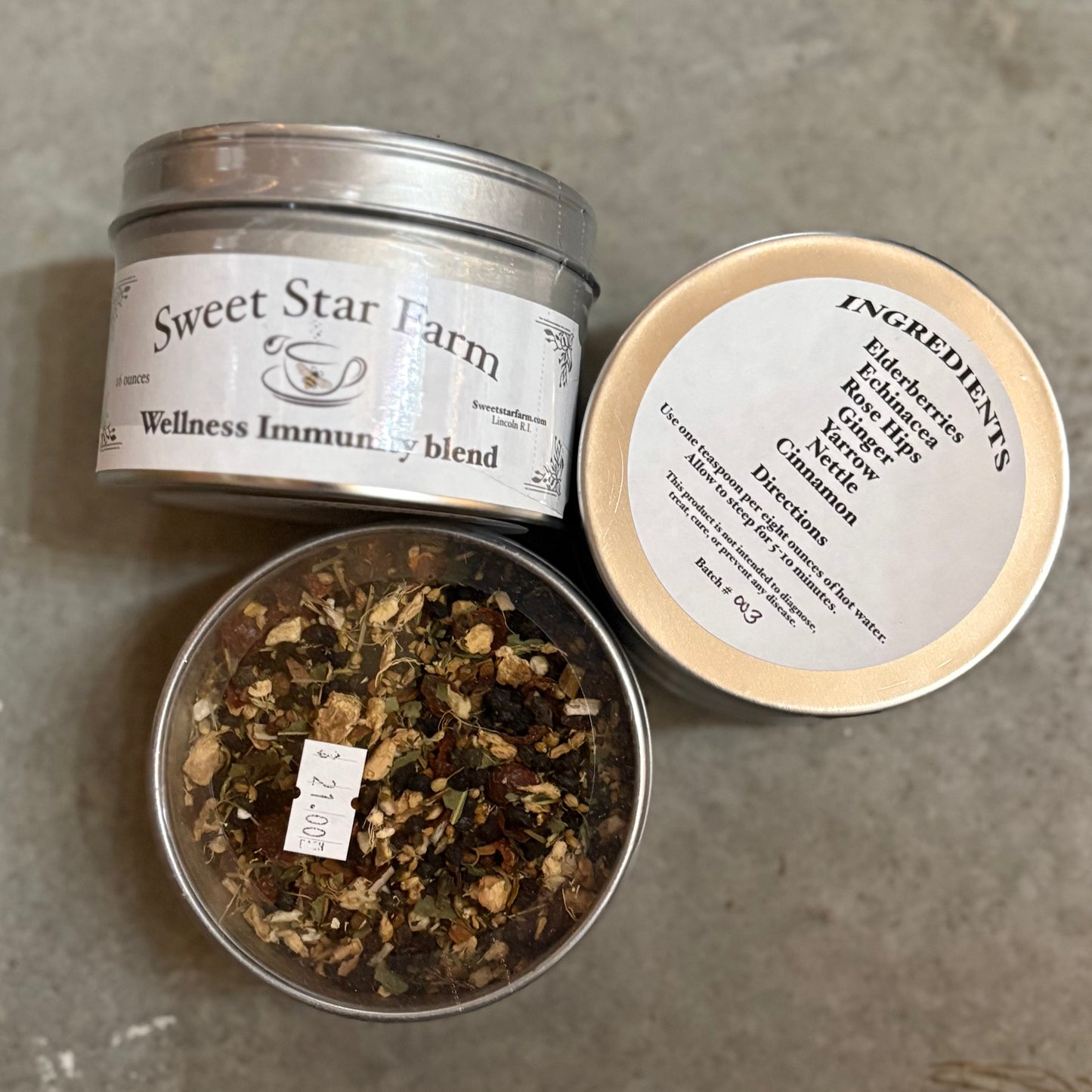 Sweet Star Farm Tea Blends - 16oz Tins - Various Blends