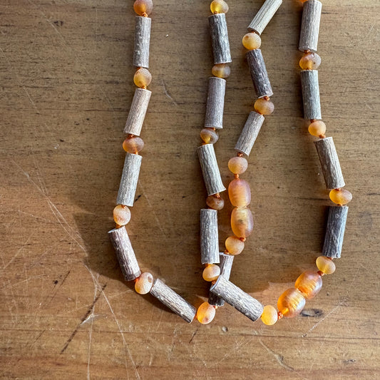 Hazelwood & Raw Honey Amber Necklace - 12.5” by Baltic Essentials
