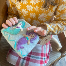 Load image into Gallery viewer, Mermaid Felted Zipper Pouch Purse - by Global Groove Life