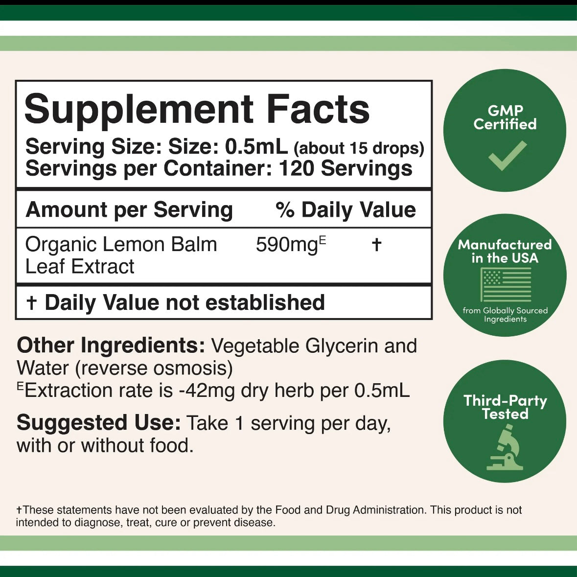 Lemon Balm - Organic Calming Support 2fl oz by Double Wood