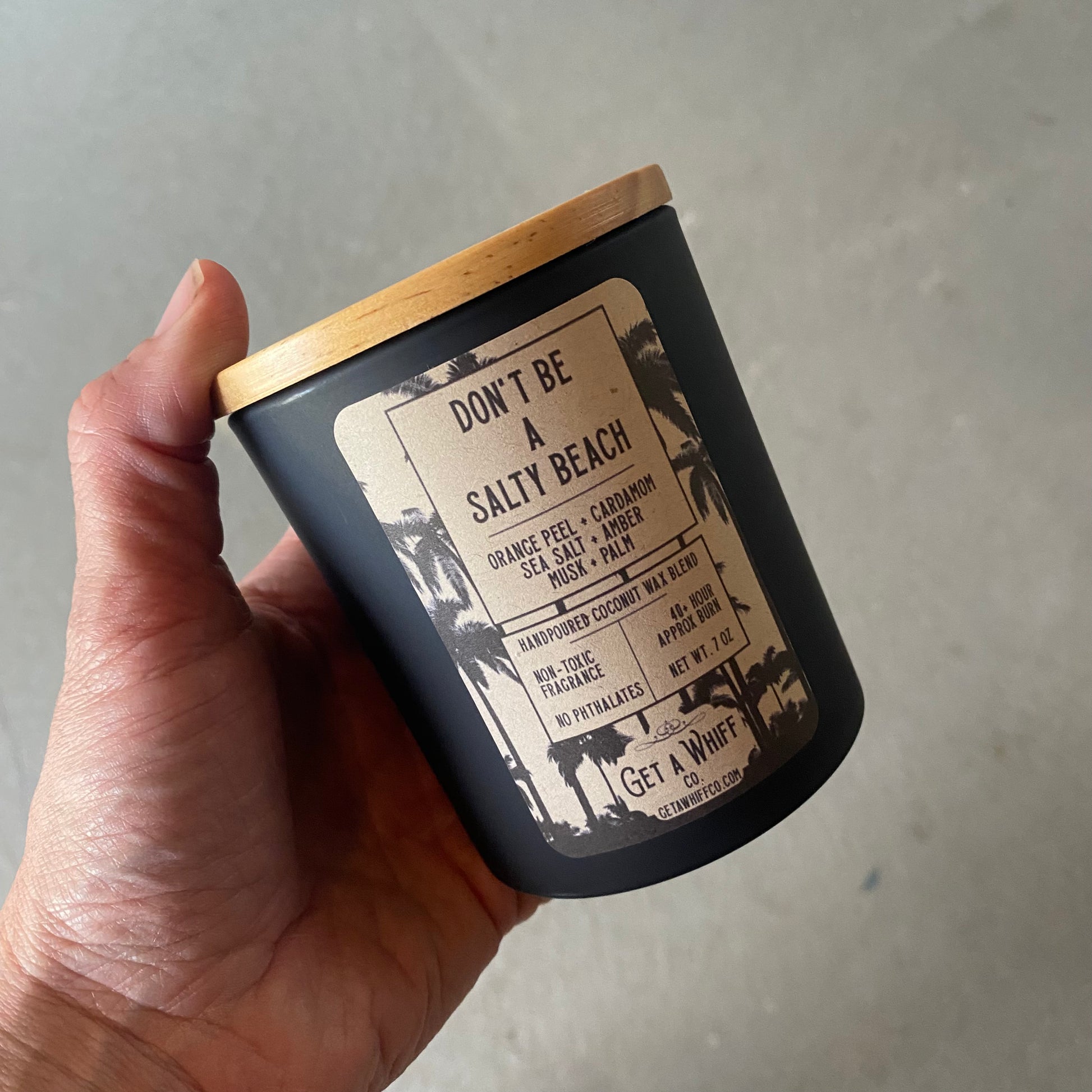 coconut and palm wax blend DON’T BE A SALTY BEACH - Hand-poured Coconut Wax Blend (Non Toxic) Candle