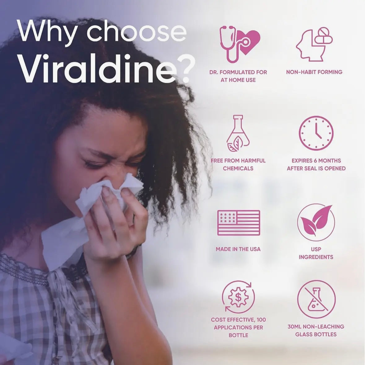 Iodine Nasal Spray - 0.5%, 1% or 1.5% - for Congestion, Flu/cold, Allergy and more - by Viraldine