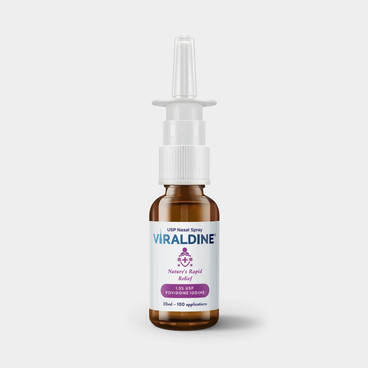 Iodine Nasal Spray - 0.5%, 1% or 1.5% - for Congestion, Flu/cold, Allergy and more - by Viraldine