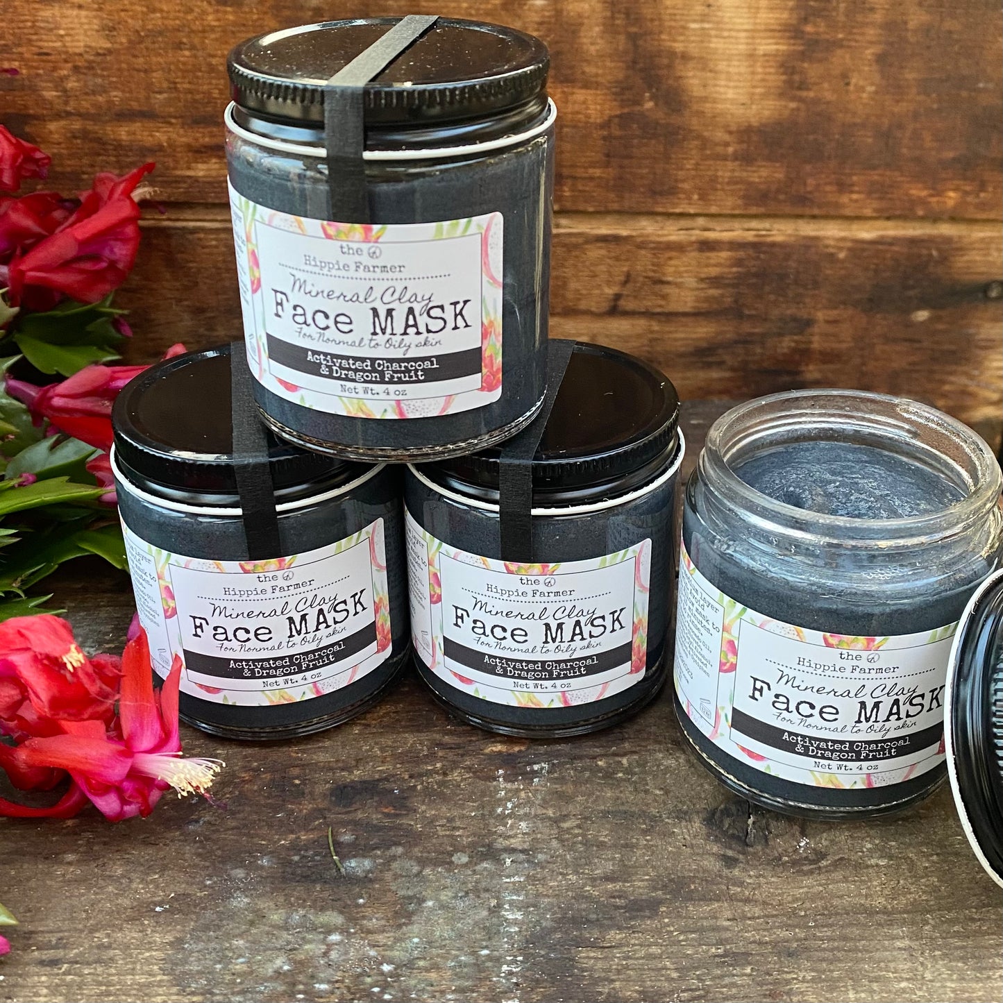 Clay Face Mask - Activated Charcoal & Dragon Fruit (Unscented)