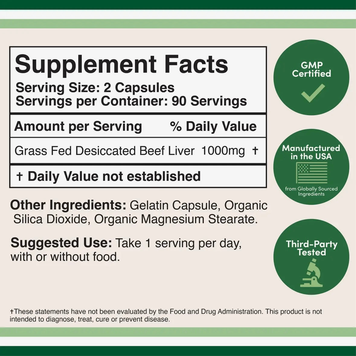 Grass Fed Liver - 180 capsules by Double Wood