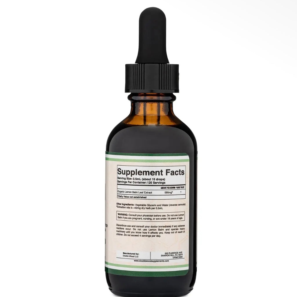 Lemon Balm - Organic Calming Liquid Extraction 2 FL oz by Double Wood