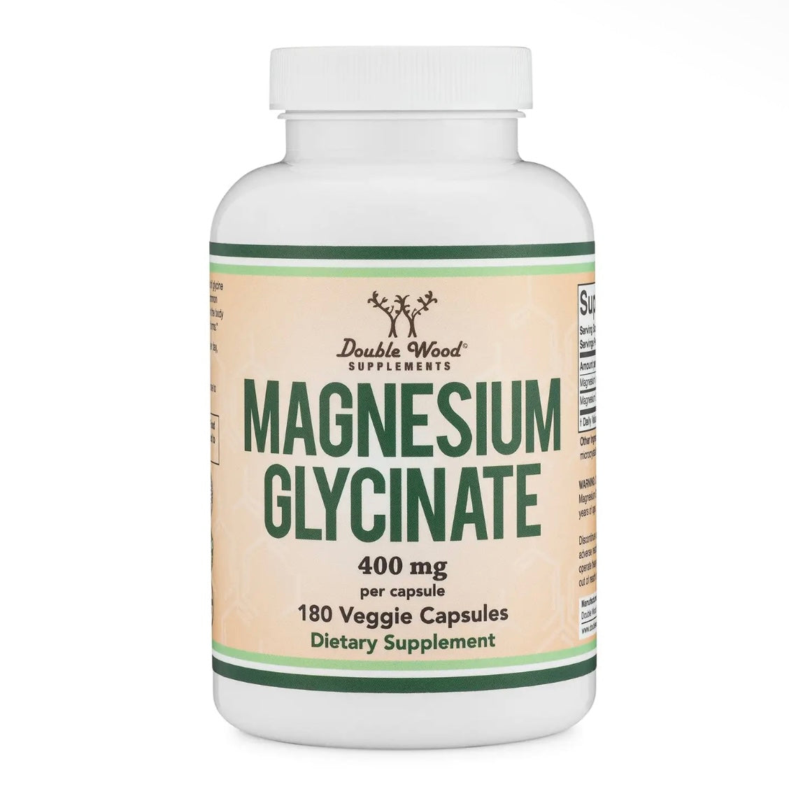 Magnesium Glycinate - 400mg 180 Capsules by Double Wood