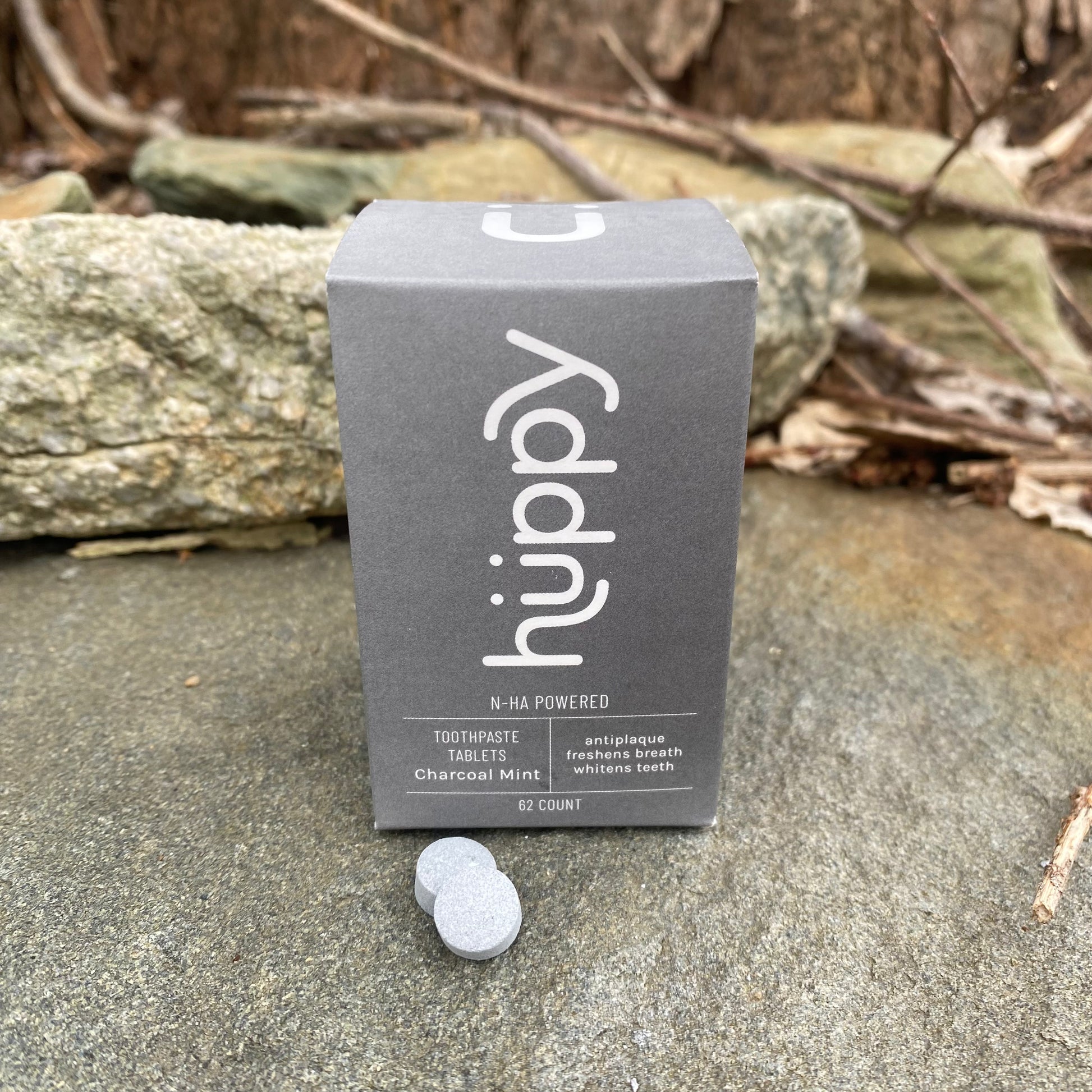 Toothpaste Tablets - Peppermint or Charcoal Mint - 62 count by HUPPY - The Hippie Farmer