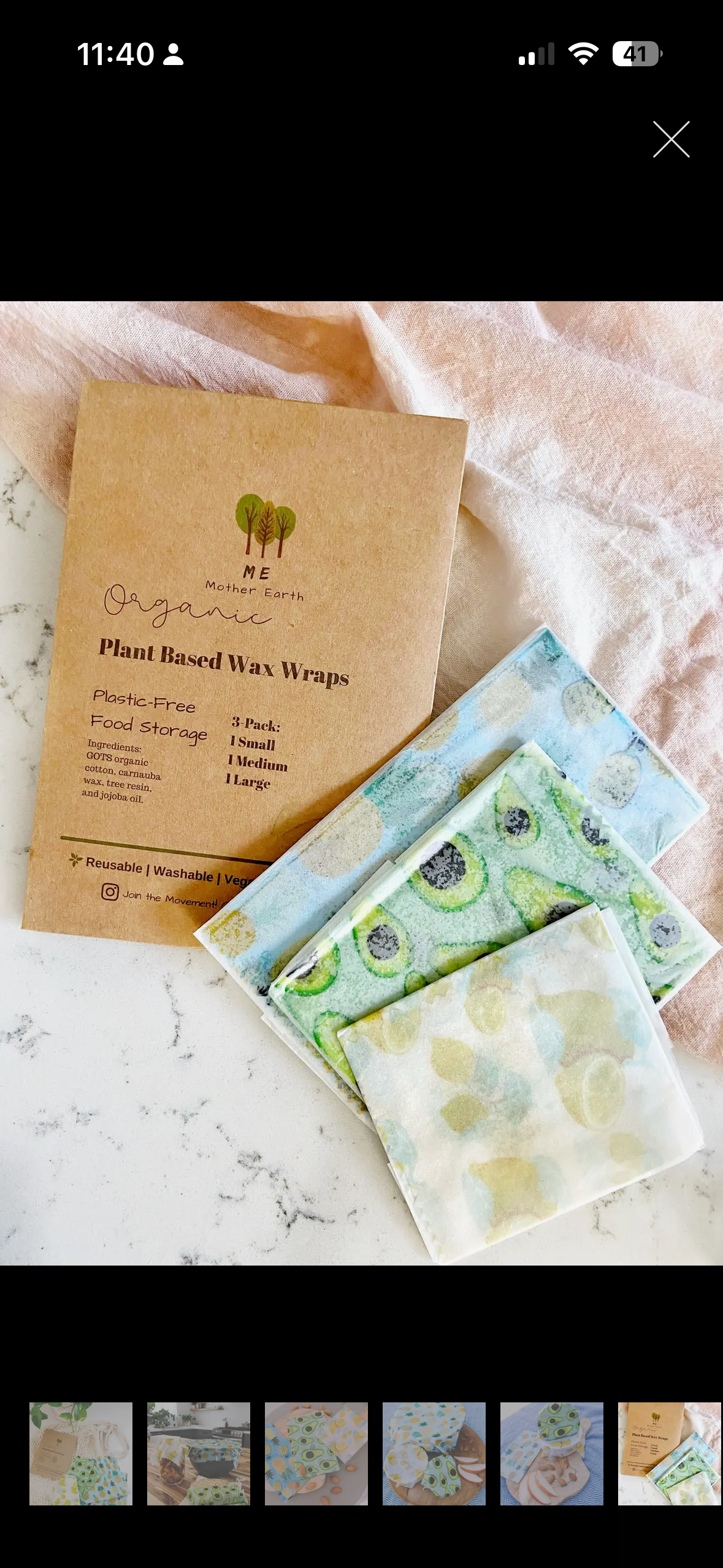 Organic Plant Bases Wax Wraps - 3 pack