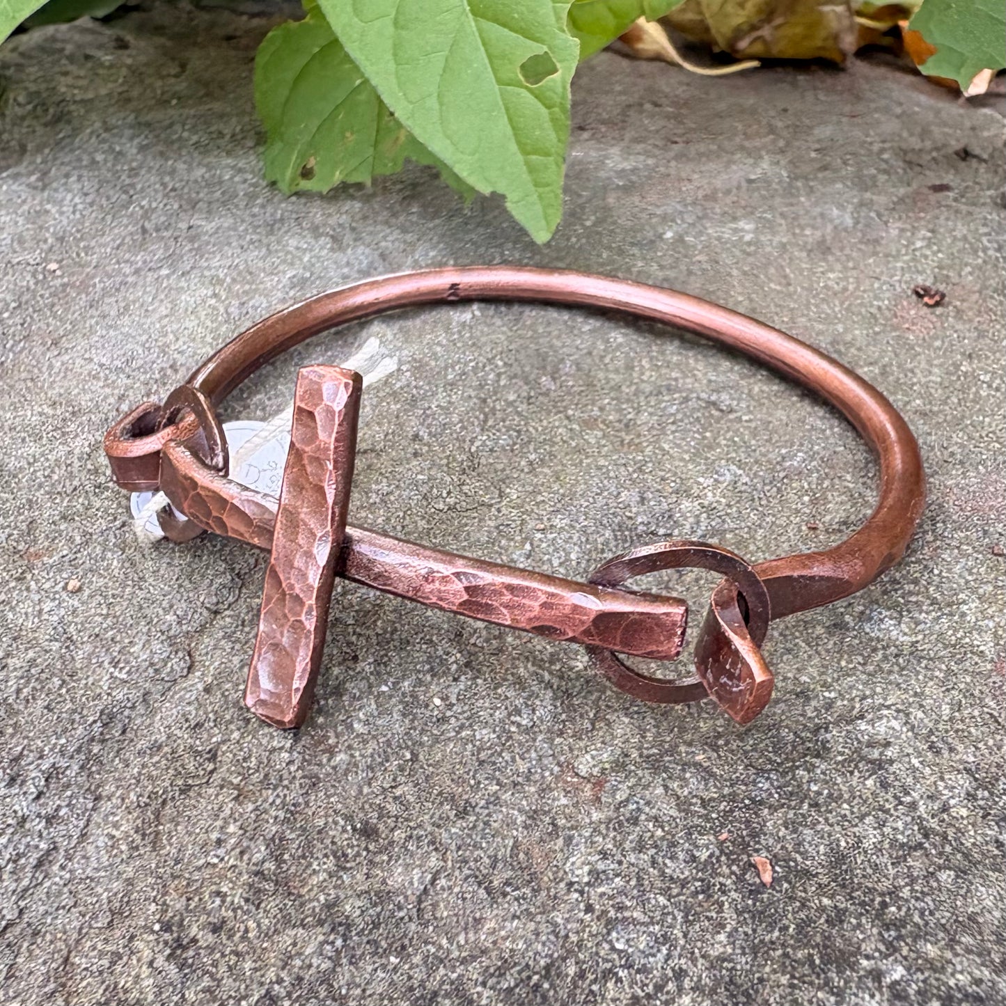 Cross Tension Bracelet | Hammered Copper by Warm Rainy Day