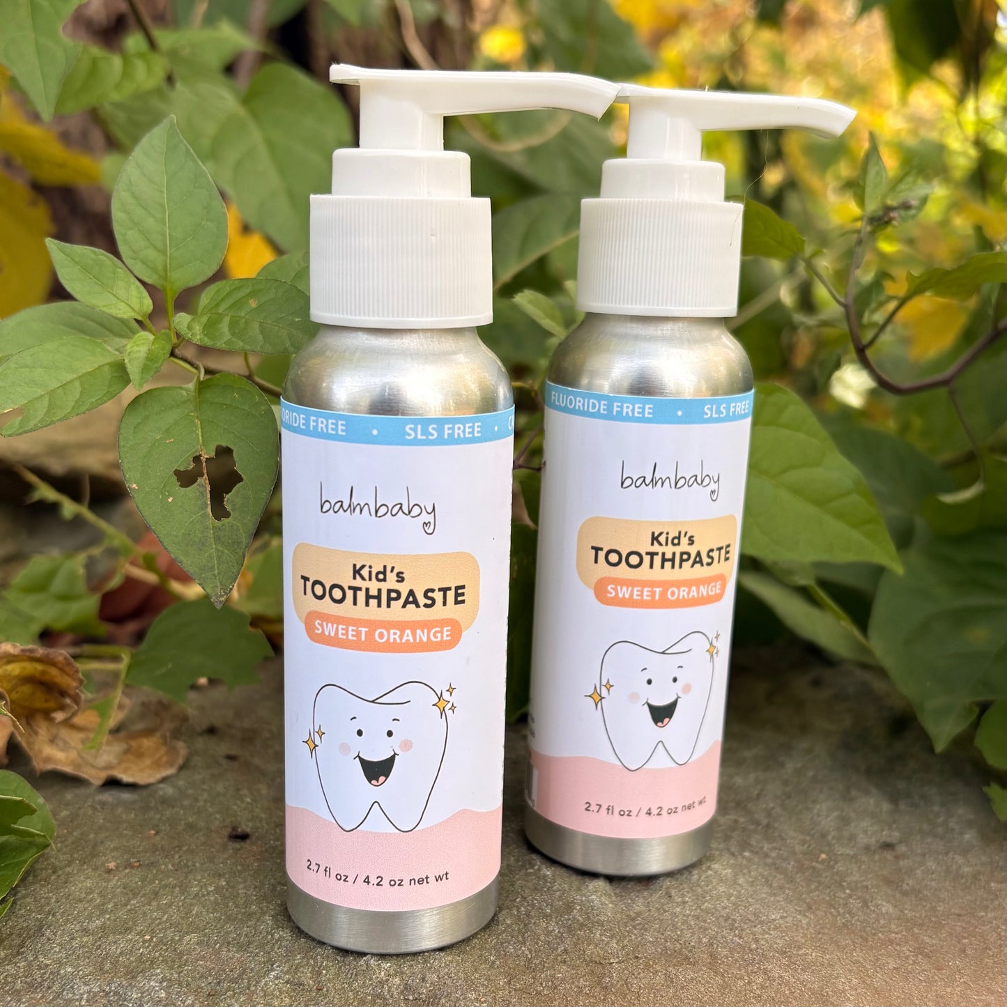 All Natural Kids Toothpaste | Sweet Orange 2.7 oz with pump by BalmBaby